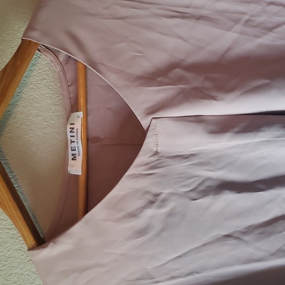 Metini Women's Tan Chiffon Blouse Top - Size Small/Medium - Picture 2 of 11